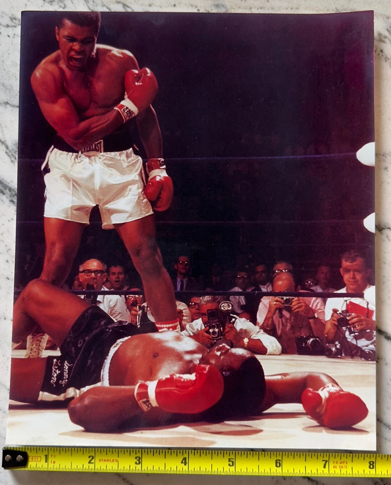 MUHAMMAD ALI PISOS SONNY LISTON 8X9,75 FOTO BOXEO IMAGEN COLOR Foto 4 de 4