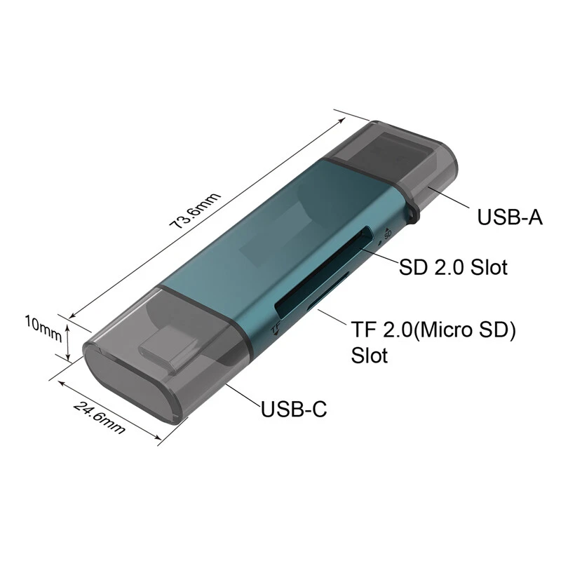 Splitter Adapter Extension Cable USB Hub USB 2in1 SD/TF Card Reader dock station