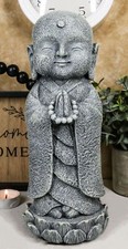 Japanese Namaste Praying Jizo Monk Standing O...