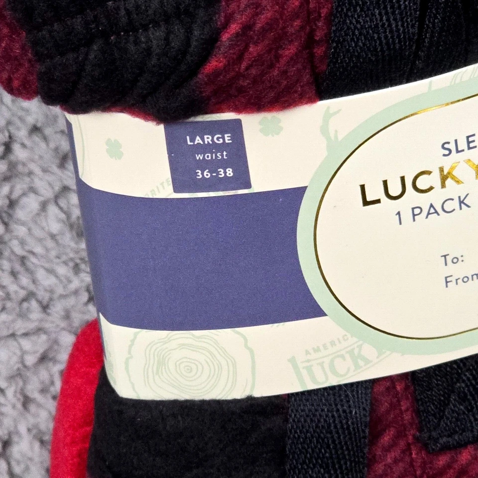 PANTALONES LUCKY BRAND Para Hombres GRANDES ROJOS A CUADROS SALÓN LIGEROS DORMIR POLAR PARA HOMBRES NUEVOS CON ETIQUETAS Foto 4 de 4