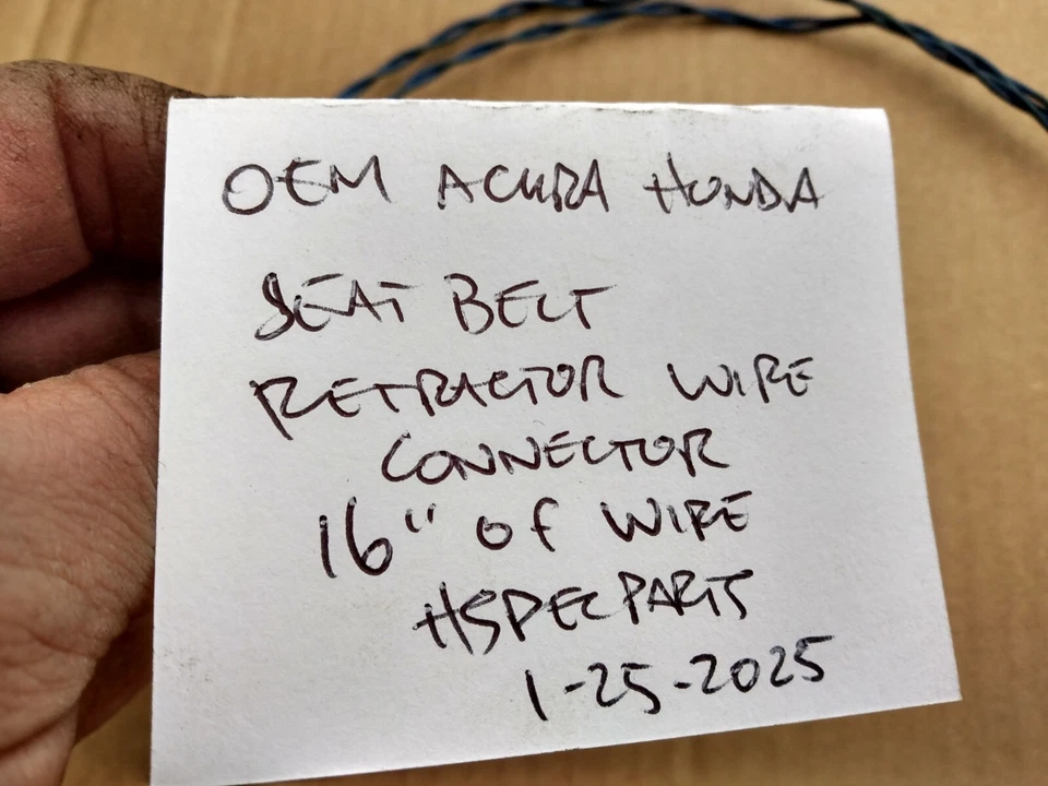 1x Conector de arnés de cables retractor de cinturón de seguridad delantero Acura Honda con cables largos OEM Foto 3 de 4