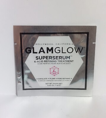 10 x Glamglow Superserum 6 Acid Refining Treatment Serum 0.03oz / 1ml Each New