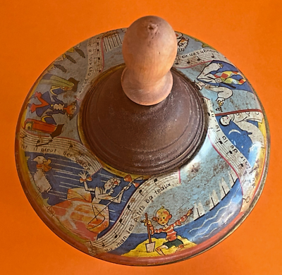 Ancienne toupie en bois, sans corde, ancien jouet, old french top toy