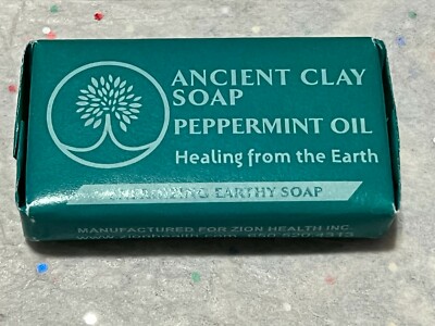 Ancient Clay Peppermint Oil Soap Zion Health Bar Soap * 1.3oz Travel Size