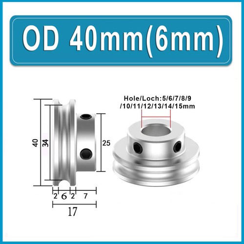 Alu PU Einzelner Rillenriemenscheibe Antriebs Riemenscheibe Ø20-80mm Loch 5-15mm - Bild 79 von 232