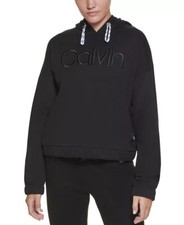Calvin Klein Performance Women's Embroidered Logo Hoodie, Black, Large