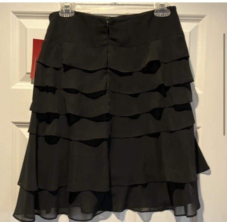 JS Collection Tiered Black Skirt. Women's Size 6. New With Tags. - Image 2 of 4