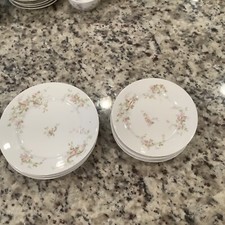 Haviland Limoges Porcelain China Violets Salad Plates Gold Edge, Set Of 9