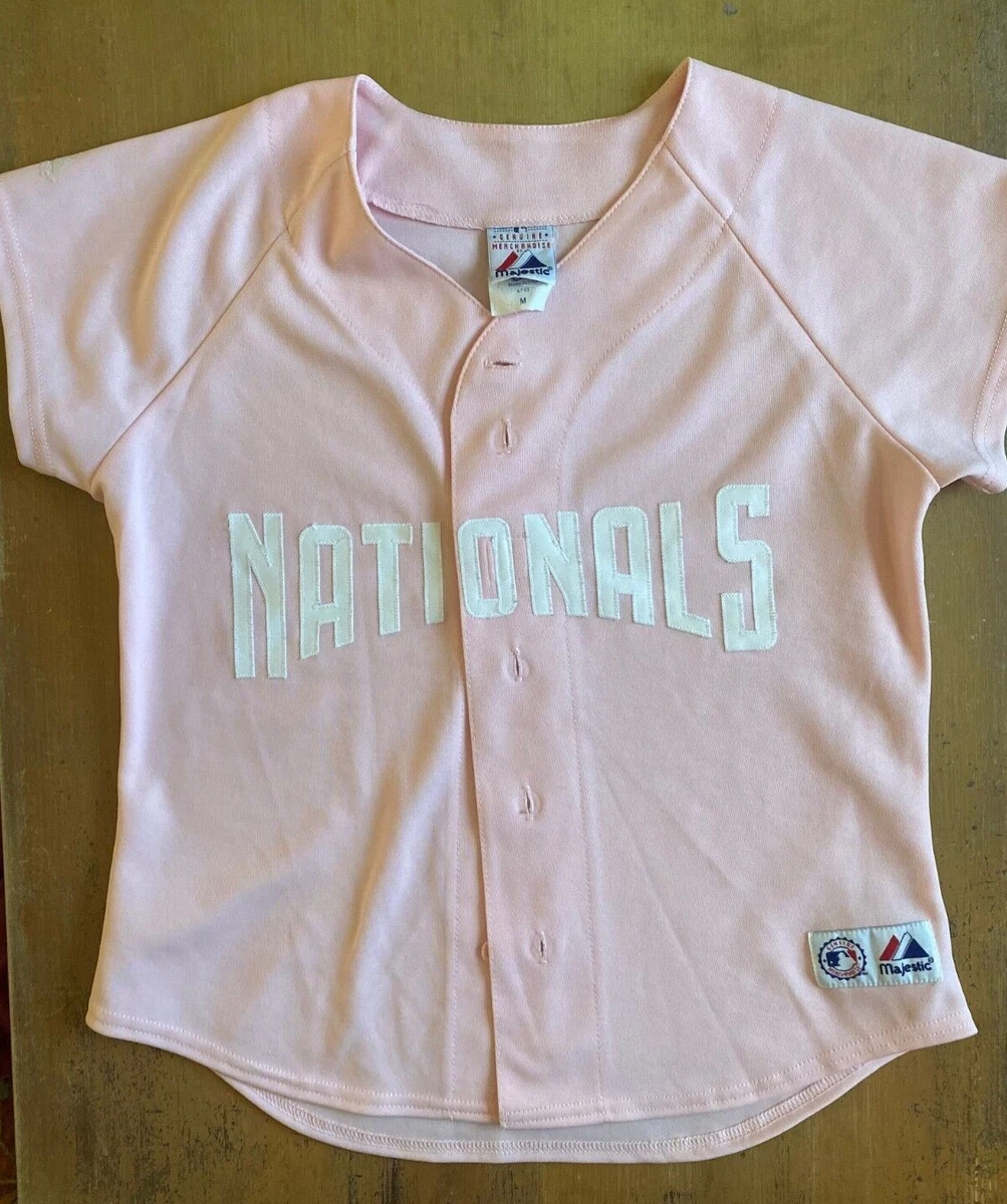 Washington Nationals WOMEN'S PINK JERSEY Nats SIZE MEDIUM Majestic