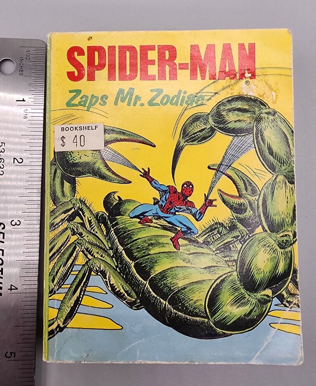 SPIDER MAN Zaps Mr Zodiac 1976 Whitman Big Little Book Bronze age comics amazing