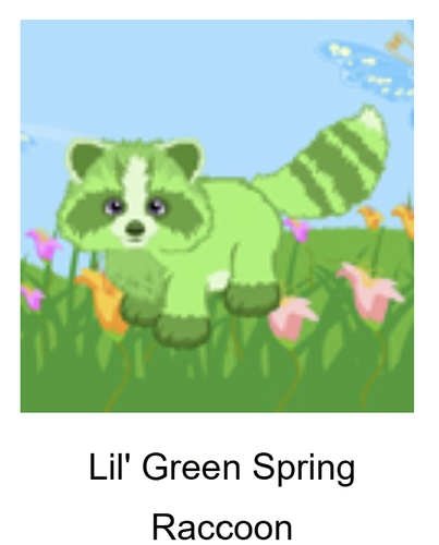 Webkinz Classic Lil' Green Spring Raccoon *Code Only* ~messaged~ - Picture 3 of 3