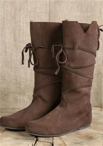 Medieval Viking Costume Retro Men Knight Boots Larp Shoes PU Leather Warrior Cos - Bild 9 von 12