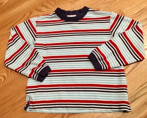 red white and blue striped shirt