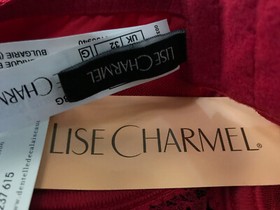 $183 Lise Charmel Women's Red Sheer Embroidered Full-Figure Lace Bra Size 32G