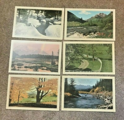 Lot of 6 Vintage Gas Station Customer Placemat Art Prints Free With Fill-Up