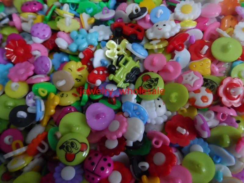 300pcs Mix Lot plastic Resin Button Sewing /Cardmaker / Scrapbooking Baby DIY - Image 4 of 4