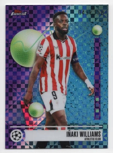 2025-26 Topps Finest UEFA INAKI WILLIAMS #45 Purple Checkerboard Common /150