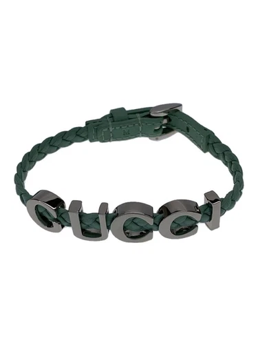 Bracciale donna Gucci pelle verde logo