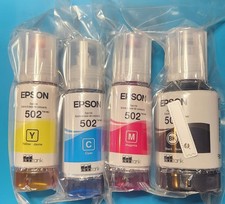Genuine Epson 502 Eco Tank Ink Value Combo Pack Black, Yellow, Cyan, Magenta,