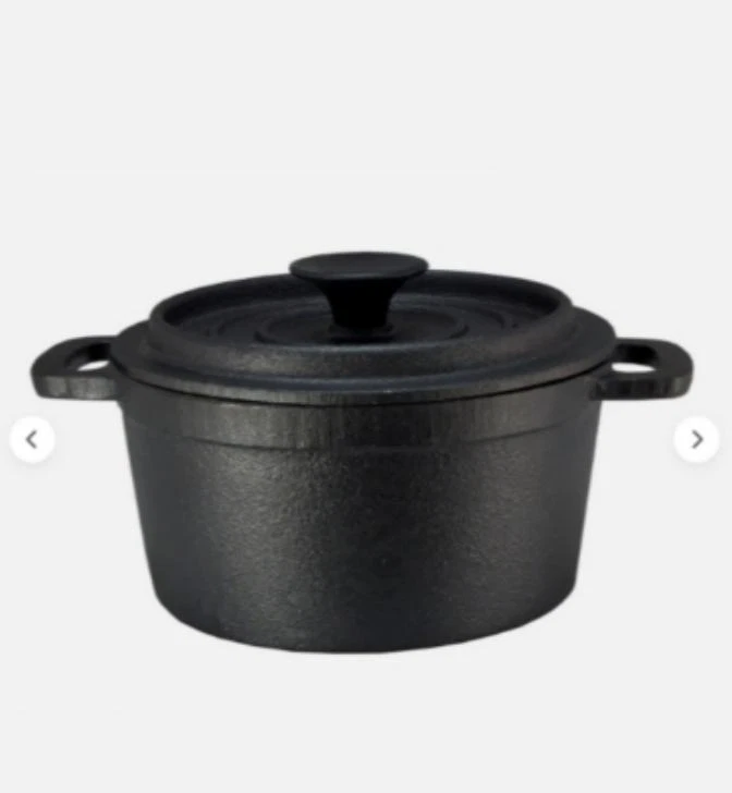 Gusseisen Topf mit Deckel 20 cm - Grilltopf Eisentopf Kochtopf Schmortopf Bräter - Bild 4 von 4