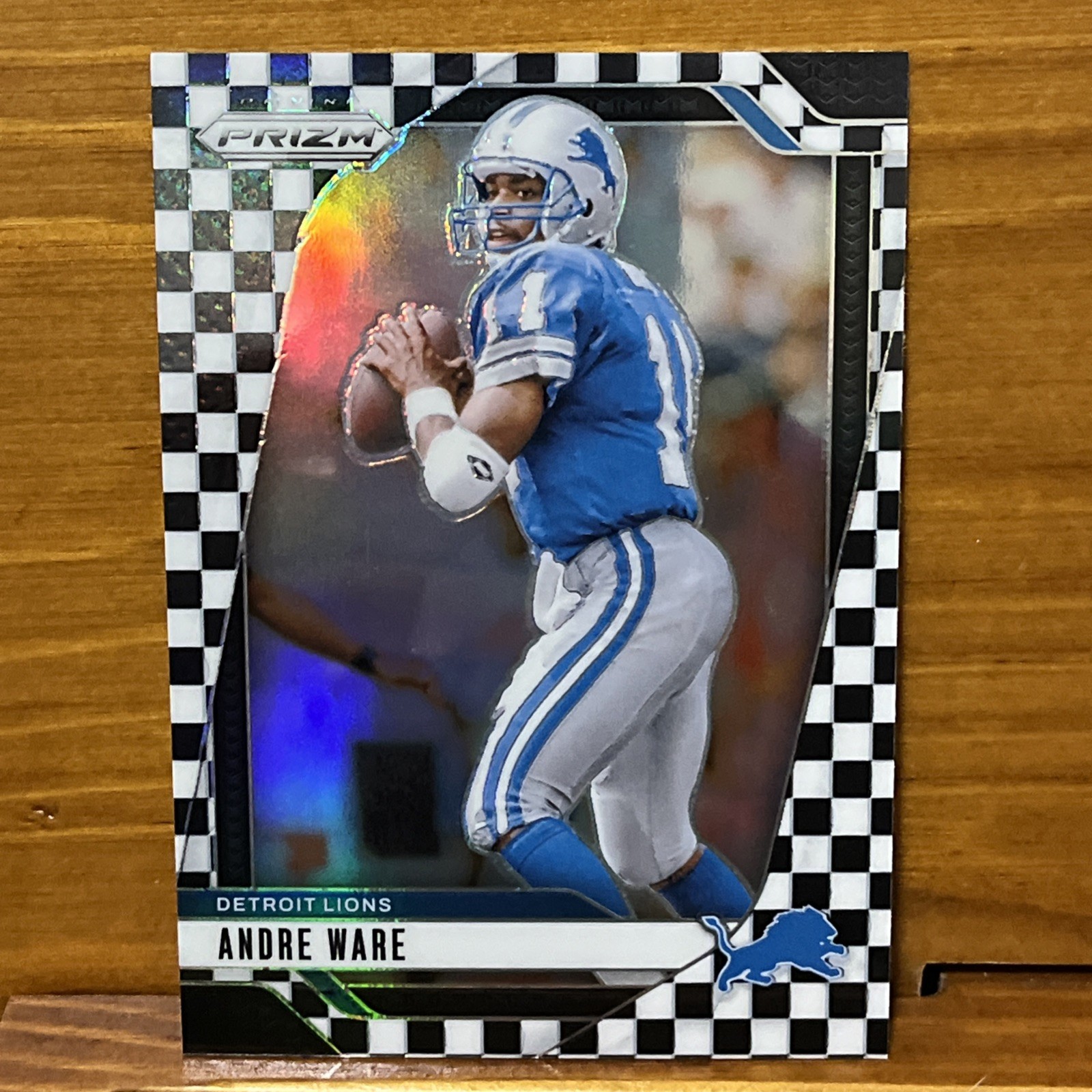 2024 Panini Prizm Andre Ware Black & White Checkerboard SSP Lions