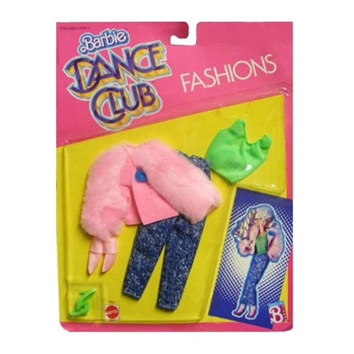 1989 Barbie Dance Club Fashions Mattel #3565 Pink & Lime Green-OPENED-Vintage