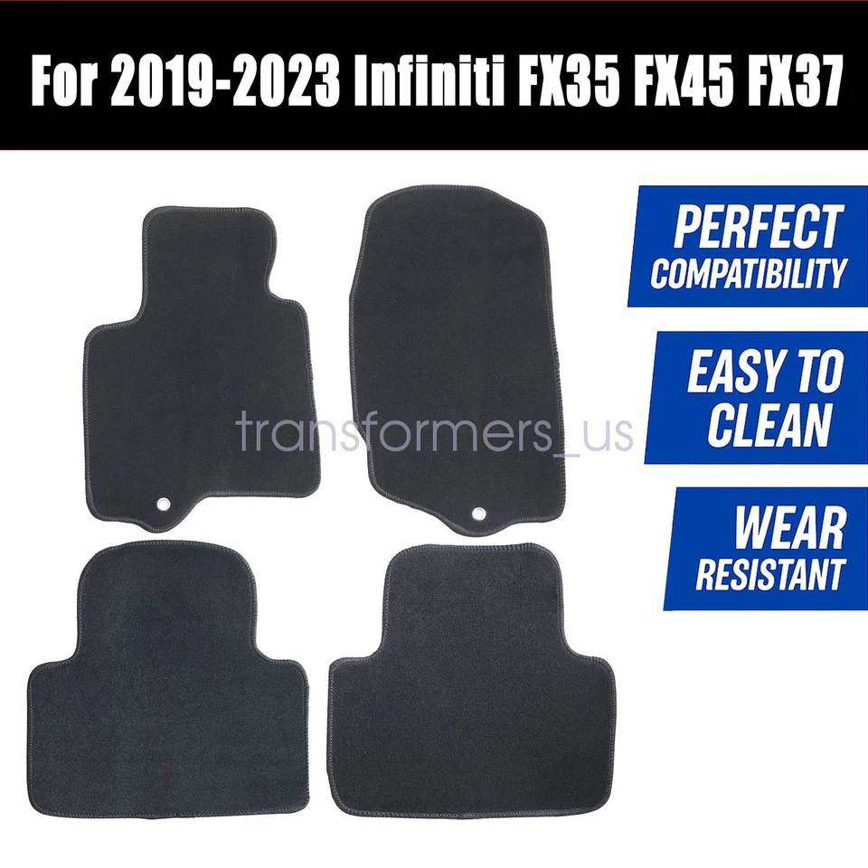 Alfombrillas delanteras y traseras negras para Infiniti FX35/FX50/QX70 2009-2017 nuevas Foto 3 de 4