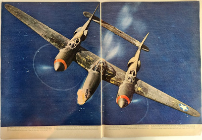 Lockheed P38 Lightning Fighter Pilot Practice 2 Pg WWII Vtg 1942 Magazine Print
