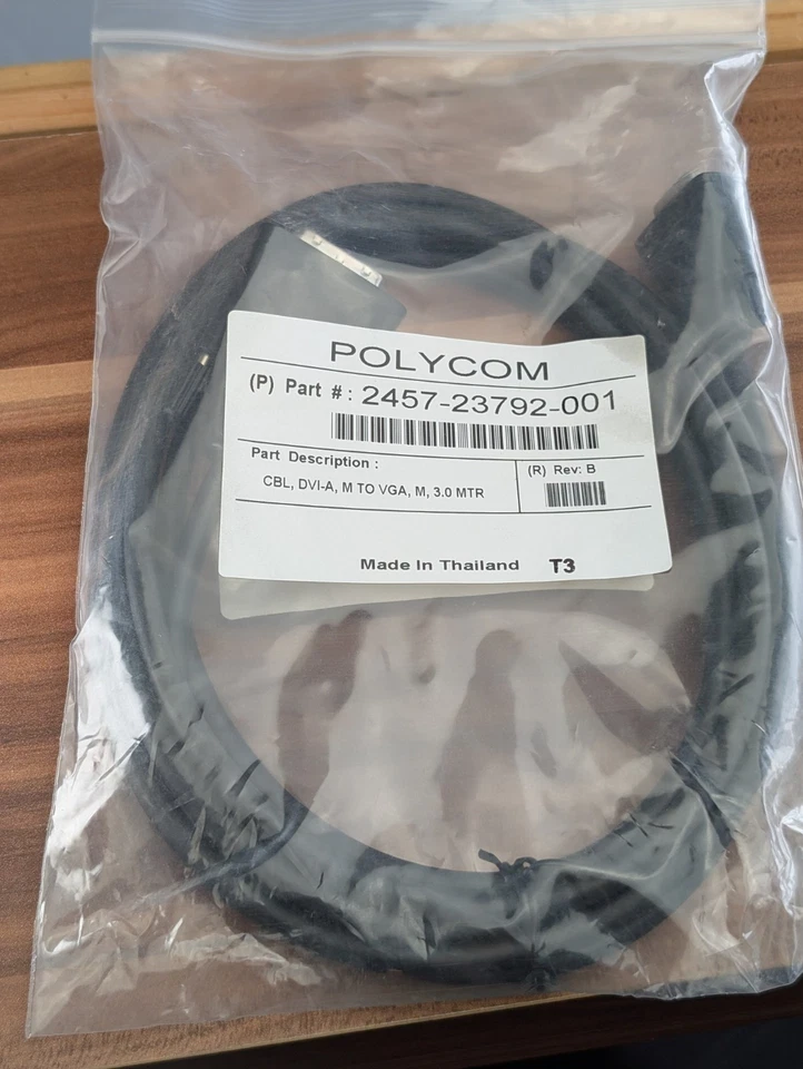 POLYCOM (2457-23792-001) REAL PRESENCE CBL DVI-A M TO VGA M 3 Meters - Image 2 of 4