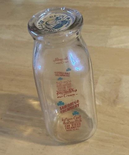 Vintage Buttermilk Glass Bottle San Diego Creamery