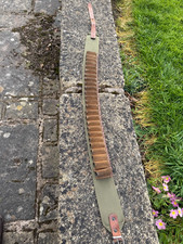 QUALITY LEATHER & CANVAS CARTRIDGE BELT 12 BORE   43"