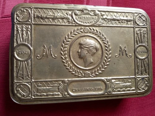 WW1 1914 Princess Mary Christmas Brass Tin – Original Empty – Military Militaria