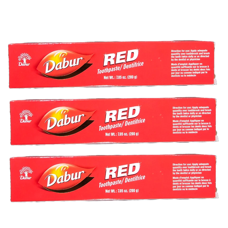 Pasta de dientes ayurvédica roja Dabur - 200 g (paquete de 3) | Cuidado bucal a base de hierbas con Foto 2 de 4