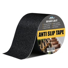 Premium 80 Grit Grip Tape 4-Inch x 36-Feet - Waterproof Anti-Slip Traction fo...