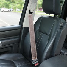 Amooca Soft Faux Fur Universal Fit Seatbelt Cover 25.6in 1pack, Brown Gray