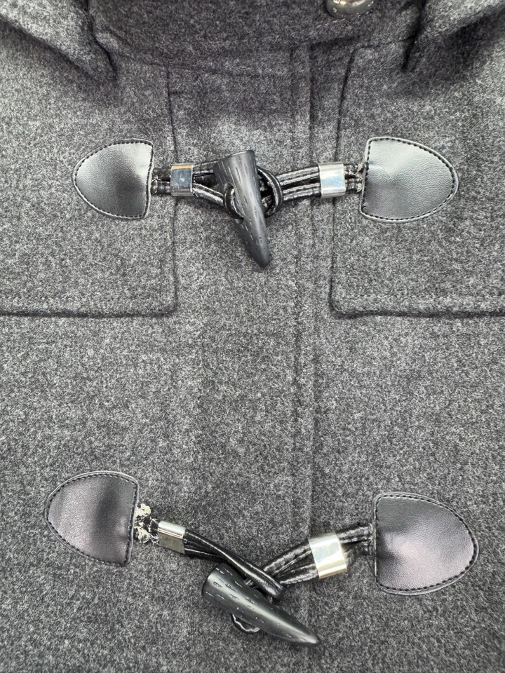 BCBGeneration Jacket Peacoat Women L Gray Pocket Zip Toggle Hood - Image 3 of 4