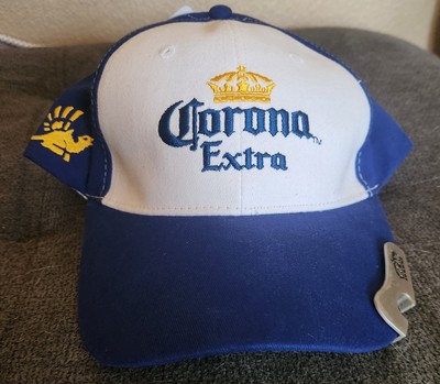 Corona Extra Bottle Opener Adjustable Cap Blue Canvas Cerveza Beer Crown