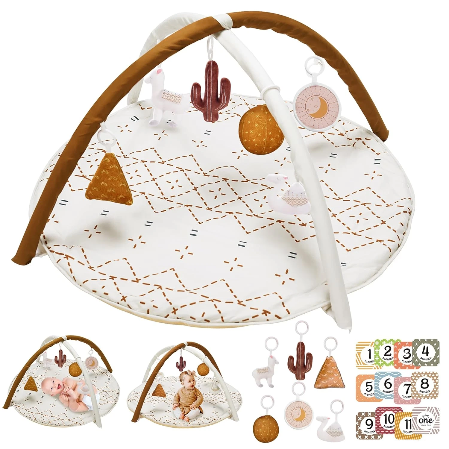 Tummy Time Activity Mat, Knotting Baby Play Gym Mat w/ 6 Detachable Toys & Cards
Opens in a new wind