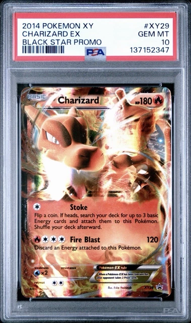 Pokemon 2014 EN Charizard EX XY Black Star Promo Holo XY29 PSA 10