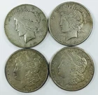 MIXED DATES PEACE & MORGAN DOLLAR LOT! 4 TOTAL COINS! AWESOME PIECES! NR #P2231
