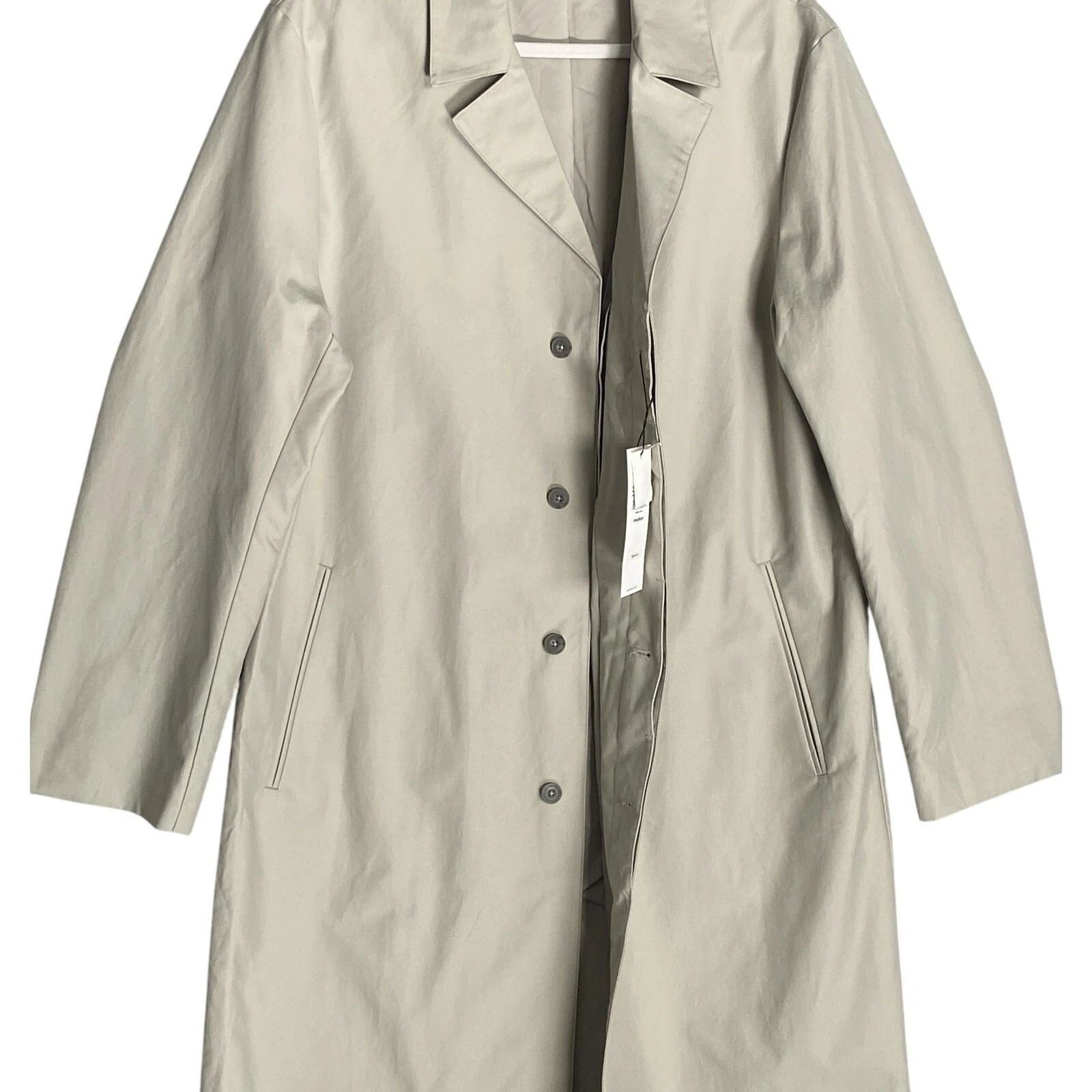 Calvin Klein Coat Men's Medium Classic Style Trench/Raincoat Abbey Stone NEW - product detail image 7