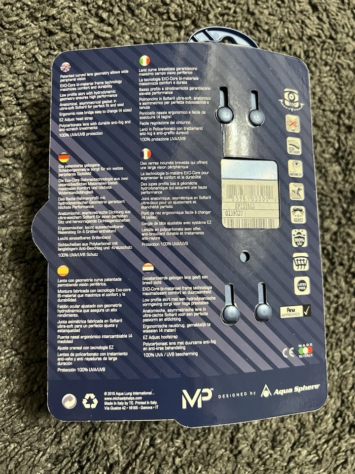 MP Michael Phelps XCEED Swimming Goggles Lens Black-Blue Made In ITALY - Image 4 of 4