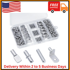 120  pc Nickel Plated 5  mm Shelf Pins Kit, 4 Styles   Cabinet/Bookcase Support