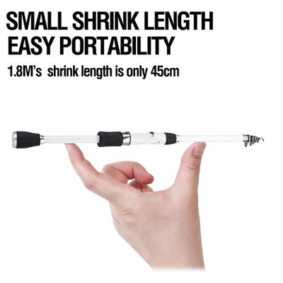 Angler Travel Rod Telescopic 1.8-2.4m Fiberglass Lightweight 45cm Packed Length