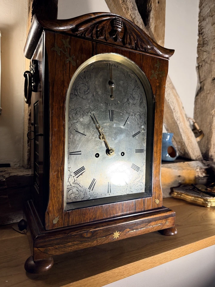 FULLY SERVICED A LATE 18th CENTURY CLOCK WITH A TWIN FUSEE MOVEMENT STUNNING - Image 3 of 4
