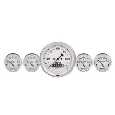 Autometer Gauge Kit For 2 Pc. Quad Speedometer 3-38in. Old Tyme White