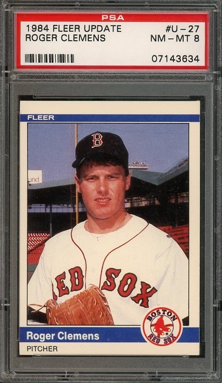 1984 Fleer Update #U-27 Roger Clemens RC NM-MT PSA 8 Boston Red Sox 3634