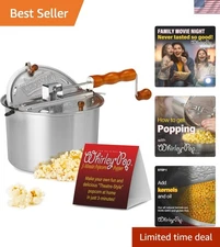 Whirley Pop Popcorn Maker - Gourmet 6-Quart Aluminum Popping Fun