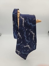 Vintage 40s 50s Rain Clouds Geometric Necktie Hand Stitched