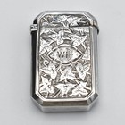 Antique Solid Sterling Silver Vesta Case Match Safe 1885 Victorian Ivy